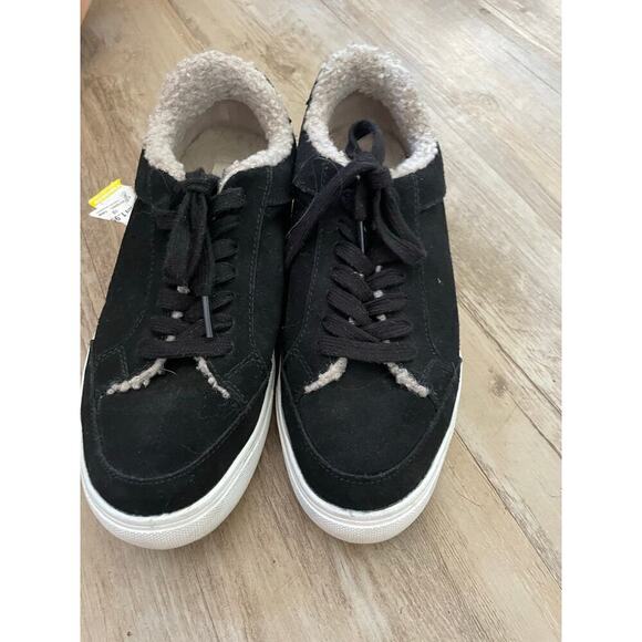 8 Birdies Shoes - Birdies Cardinal Women's 8.5 Black Suede Low Top Sneakers